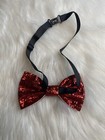 Red Glitter Diamond Bow Tie Luxurious Wedding Party Holiday Adjustable Bling