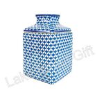 Blue White Fish Scale Square Porcelain Tissue Box Holder