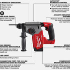 Milwaukee M18 Fuel 2912-20 Brushless Rotary Hammer - Red 