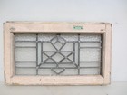 Antique Stained Glass Window Panel Vintage Old Wooden Victorian Deco 23 25 x14 