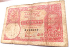 Rare 1940 Sarawak 10 Cent Note W Charles Brooke  White Rajah  Fine W Eye Appeal 