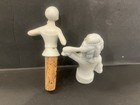 Antique 5    Victorian Porcelain Pin Cushion Half  Doll  bottle Cork Germany Japan