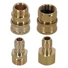 Brass Pressure Washer Adapter M22-15 Male X 3 8  Quick Connect 4pc Set