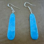 Santo Domingo Pueblo Turquoise Slab Dangle Earrings Native American Jewelry