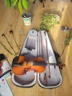       violin Kit      mendini By Cecilio V6 4 4 Acoustic Violin Kit  Case  Strings  Wood