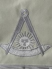 Masonic All White Past Master No Square  Apron Freemason Leather Style New 