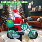 6ft Christmas Inflatable Santa Claus With Motorcycle Outdoor Decoration