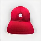 Apple Computer Logo Red Baseball Cap Strap Back Quake City Caps