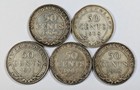 Newfoundland Silver Half Dollars  925 Silver Lot Of 5 Different Dates
