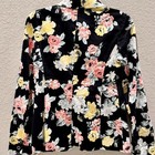 Women   s Guess Black And Pink Floral Blazer Jacket Size Sp