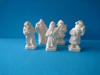 5 Ceramic Bisque Santa Claus Historical Versions Ready To Paint Brand New