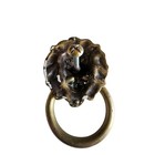 Miniature Brass Lion Head Door Knocker     4 Inch