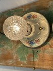 Rewired Pair Vtg Art Deco Wall Sconce Ceiling Flush Mount Light Porcelain Floral