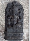 Vintage Hand Carved Wooden Statue Indian Hindu God Ganesh Ganesha 17  Tall