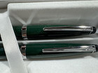 Cross Solo Dark Green   Chrome Pen And Mechanical Pencil Set New In Box