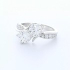 Two Stone Engagement Ring Solid Platinum 2 53 Carat Round Natural Diamond E Vs2