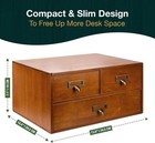Vintage Desktop Apothecary Cabinet With 3 Drawers Small  Mahogany Wood Brown 