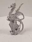 Vintage 1986 Perth Pewter Dragon On The Rock Miniature  Non Painted       3a