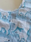 New Handmade Baby Bib   Burp Cloth Set Polar Bears Light Blue White 