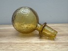 Vintage Amber Ball Art Glass Decanter Stopper Mid-century Modern