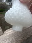 Vintage White Milk Glass Hobnail Lamp Sconce Shade Globe Fitter 1-1 2   