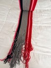 Multicolor Striped Knit Scarf With Fringe