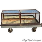 Antique Mirror Back Country General Store Columbus Oak Show Case Table Top 1890