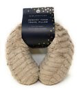 Luxe Essentials Memory Foam Travel Neck Pillow - Faux Fur Softness 
