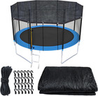 Upgraded Trampoline Cover 14ft Round Heavy Duty Sunblock Cloth Black Top Sun Sha