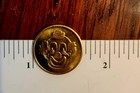 Rare Size Vintage Brass Arcade Token  Smiling Clown Head No Cash Value Back 5 8 