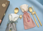 Traditional Korean Stainless Spoon Chopstick Set   Hangul Engraving Gift