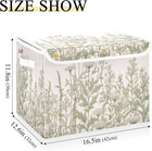 Vintage Floral Storage Bins With Lids   Handles - Foldable Organizer Baskets