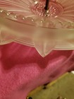 Vtg Glass Ceiling Light Fixture Frosted  Sunflower 14   Center Mount 1930s-40s