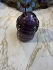 Hemingray No  12 Purple Glass Insulator Patent May 2 1893 Chipped