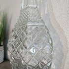 Vintage Clear Pressed Glass Decorative Decanter Bottle     Diamond Floral Pattern