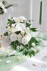 Wedding Bouquets For Bride  White Cascading Bridal Bouquet Artificial Flowers   