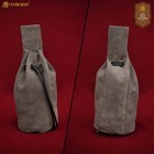 Medieval Drawstring Waist Pouch Renaissance Leather Bag Costume Accessory Grey
