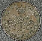 Canada  Bank Of Upper Canada Token  1854  One Half Penny  Xf  Pc-5c1