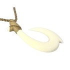 Hawaiian Buffalo Bone Handcarved Fish Hook Necklace Adjustable From Maui  Hawaii