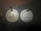 Vintage Lot Of 2 1800 s German Germany Antique Eagle Coin Pendant Necklaces