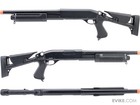 Cyma M870 Tri Shot Airsoft Shotgun Cqb Retractable Stock Shell Loading Pump