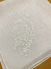        Vintage Antique Floral Embroidered Bridal Wedding Hankie       