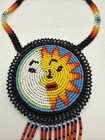 Native American Beaded Large Medallion Sun Moon Beautiful