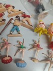 Lot Of 40  Vtg 60s 70s Cake Cupcake Toppers Picks Ballerina Clown Baseball Xmas