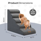 Dog Stairs For High Beds Up To 26   Extra-tall 24 5  5-step Foam Pet Ramp Wit   