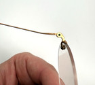Antique 10k Gold Rimless Eyeglasses Cable Temple Spectacles W  Original Case