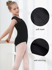 Girls Ballet Leotards Cotton Mesh Cap Sleeve For Dance Class   Breathable Cotton