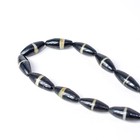 Mock Agate Striped Black Trade Beads Bohemian