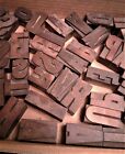 47 Antique Printers Block Letterpress Wooden Printing Letters 