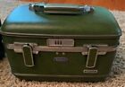 Vintage American Tourister Escort Avocado Green Train Case Luggage With Tray